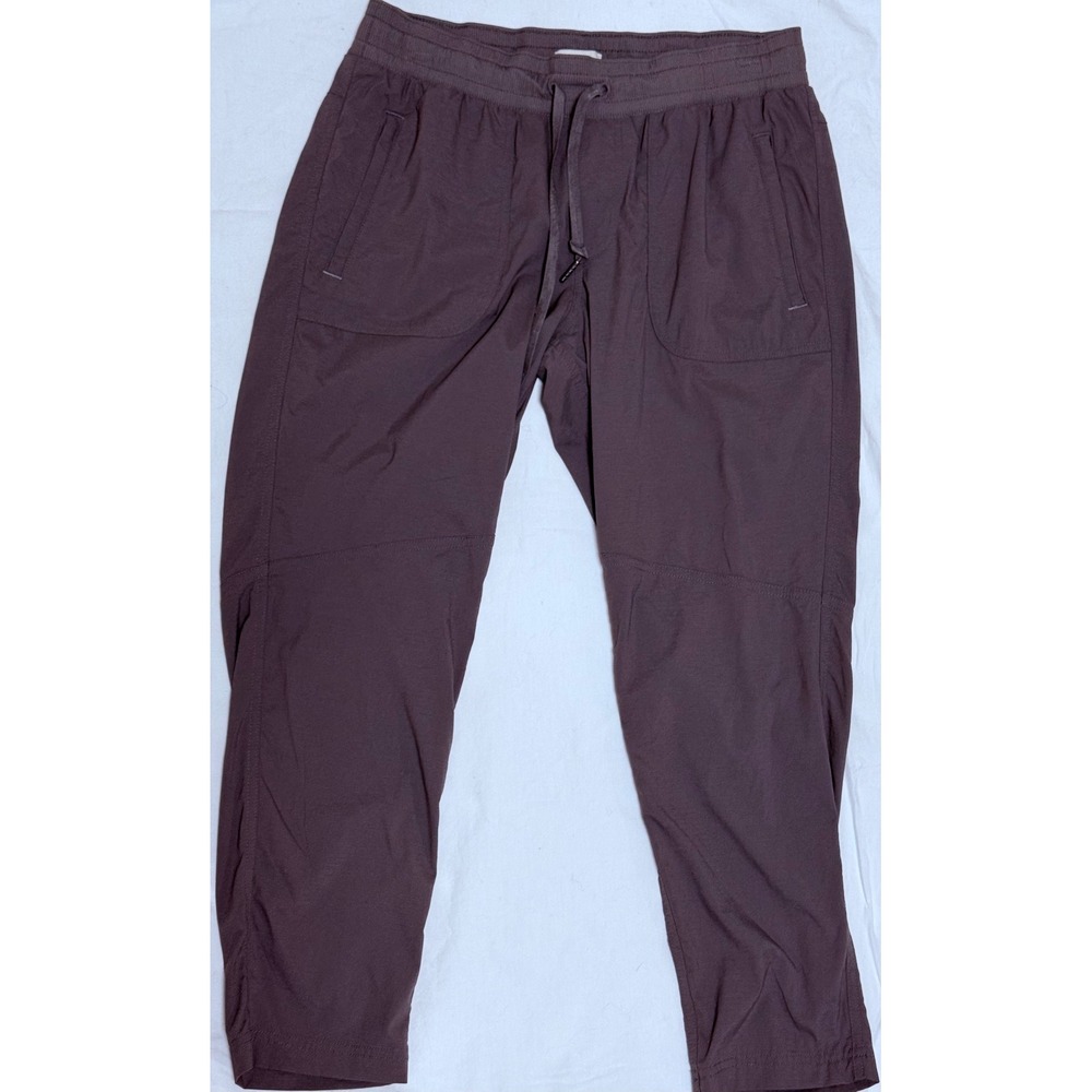 L. L. Bean Women's SZ Med Brown Jogger Pants Nylon Waist Drawstring Athleisure